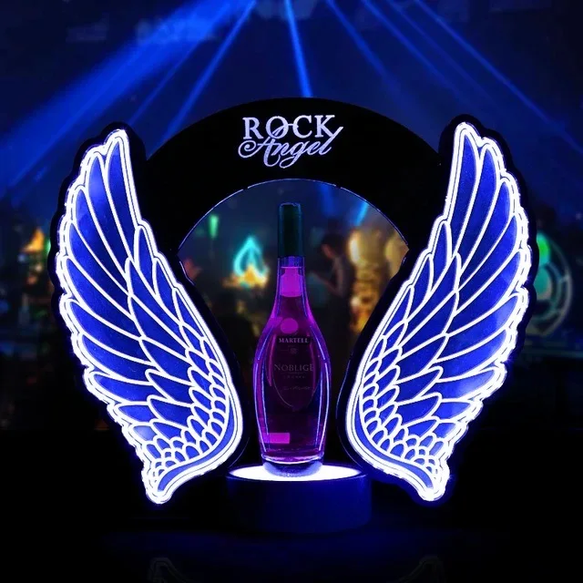 Wine In Beer Bottle - Oplaadbare LED-flitsende engelenvleugels wijn- en champagneflesverfraaier