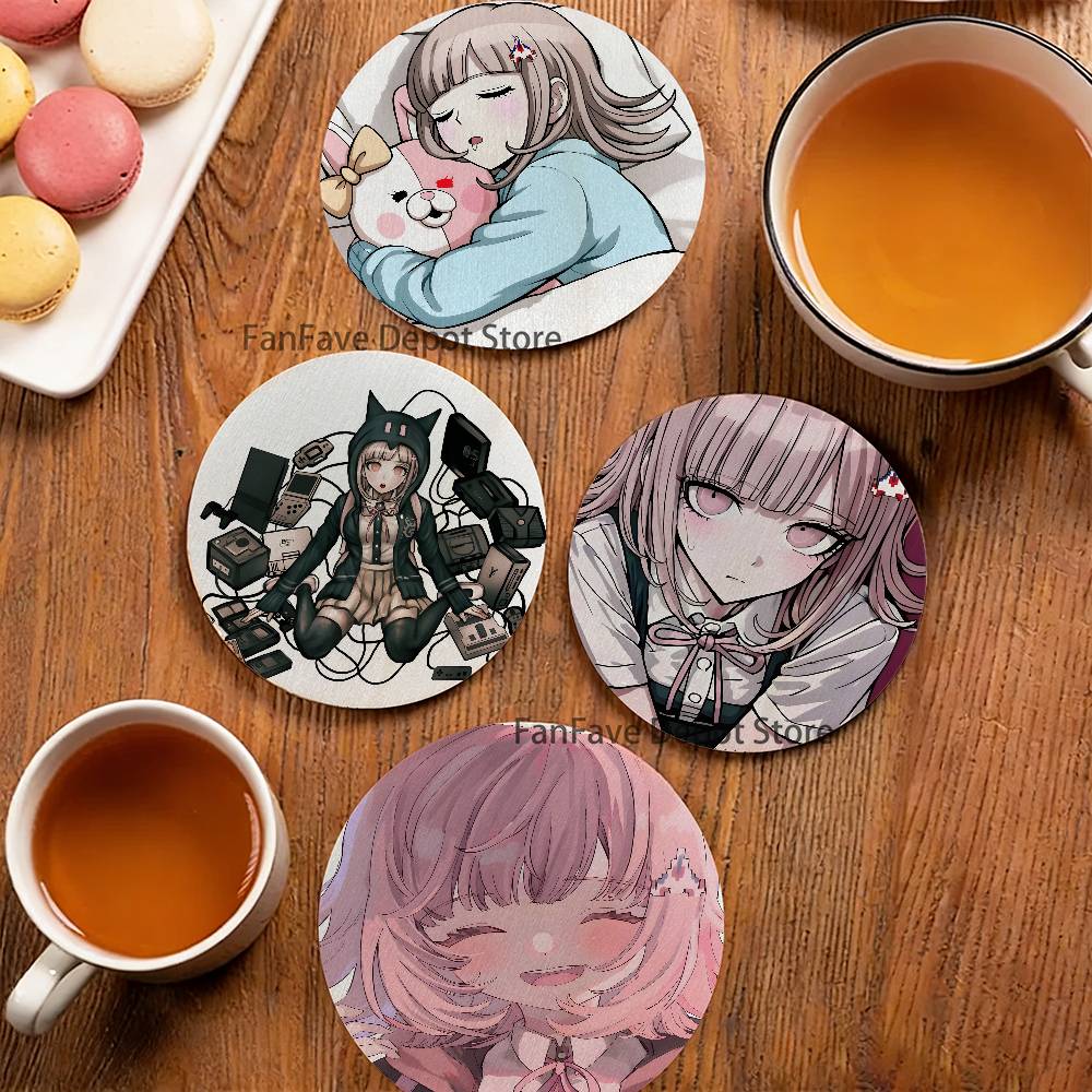 Wine N Beer - D-Danganronpa N-Nanami Chiaki 2D-patroon ronde houten