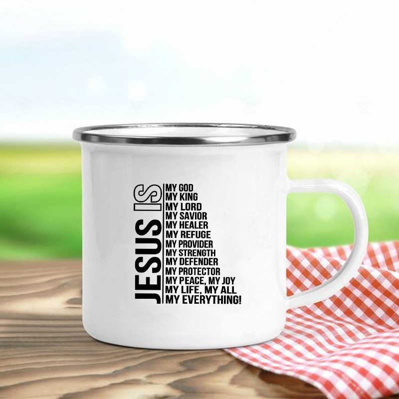 Jezus is God Print Emaille Mok - Wine Beer Best recensie en prijs